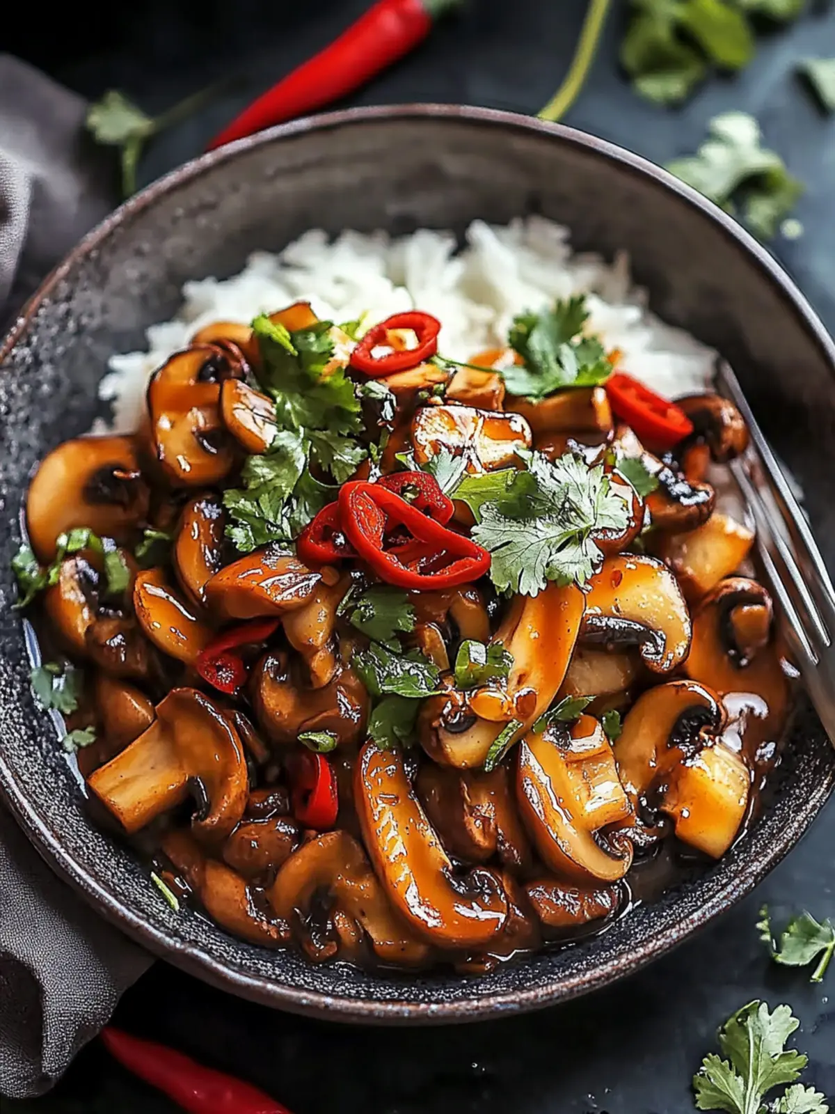 Spicy Indo-Chinese Chilli Mushroom Delight