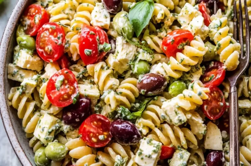 Greek Olive Pasta Salad.