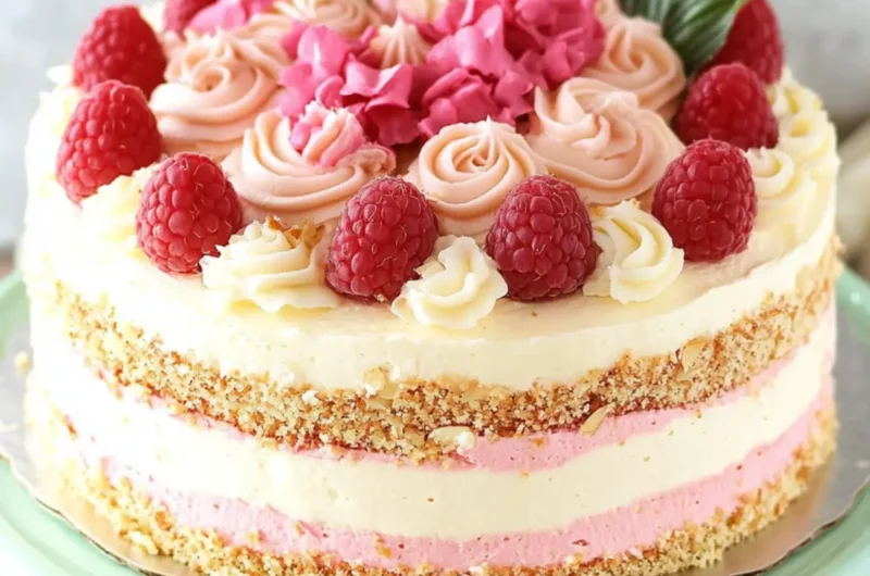 Raspberry Almond Layer Cake