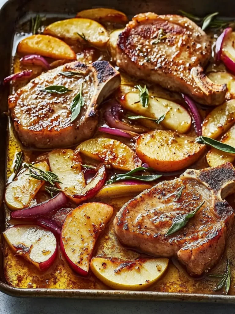 Savory Sheet-Pan Pork Chops With Apples for Easy Fall Dinners 2 Sheet-Pan Pork Chops With Apples