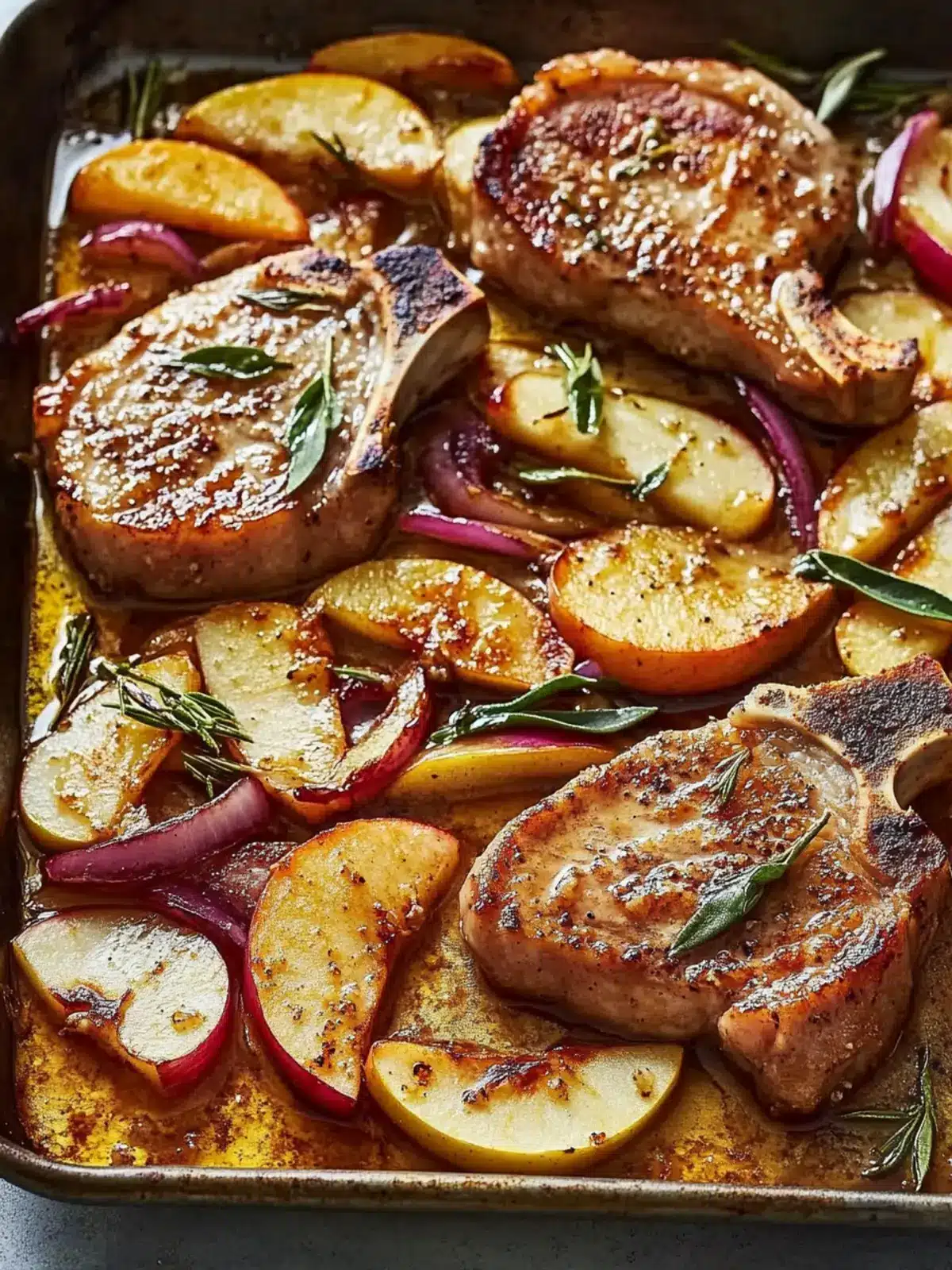 Sheet-Pan Pork Chops With Apples
