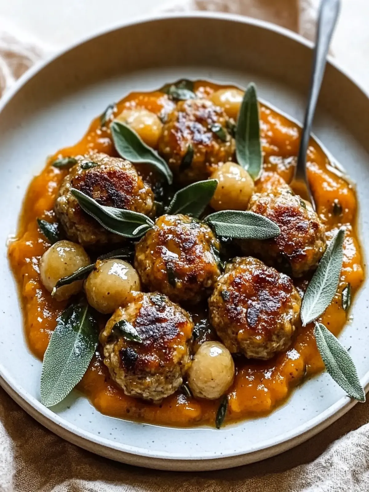 Turkey Meatballs in Pumpkin Sage Sauce for Cozy Fall Nights
