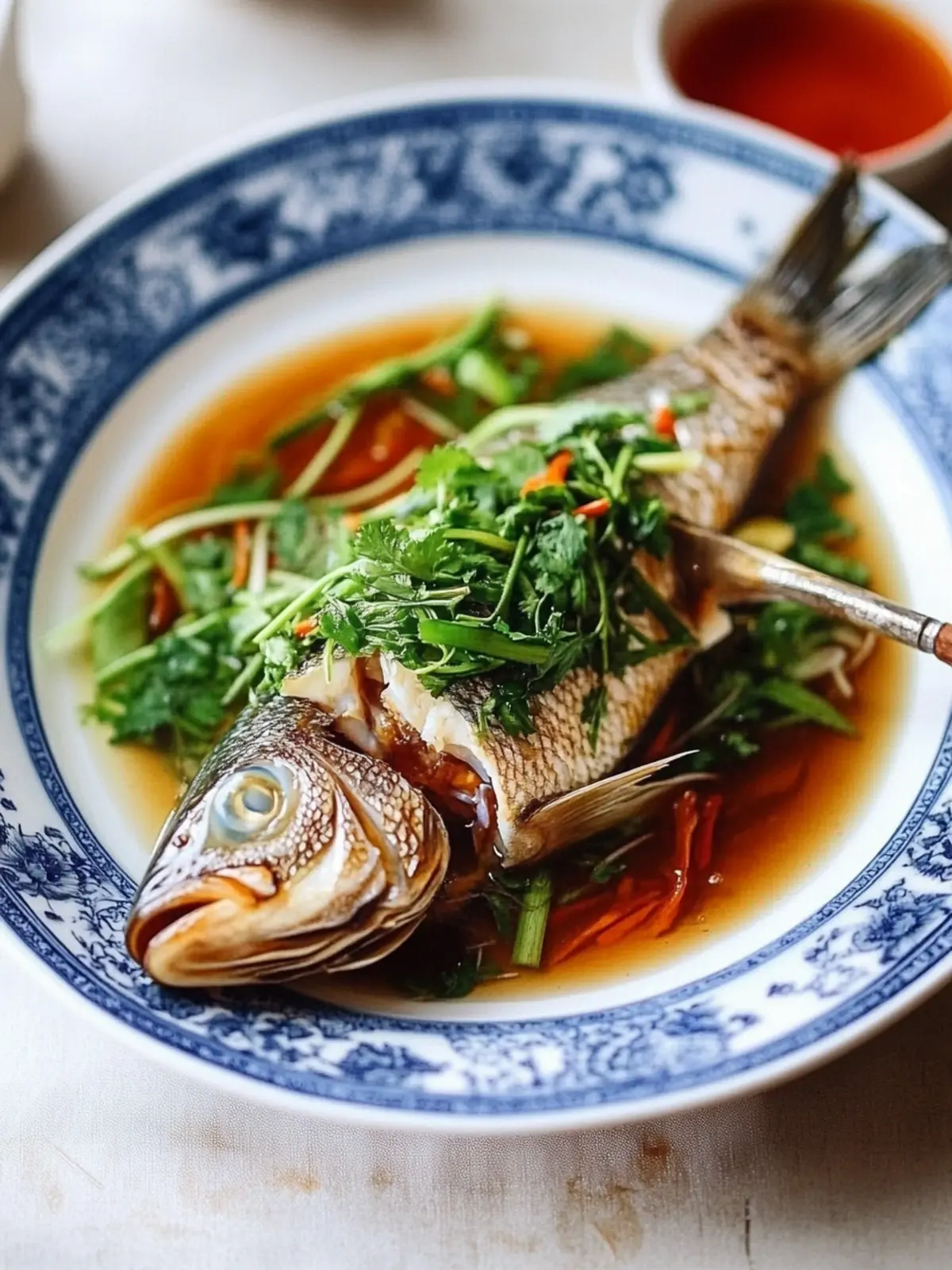 Steamed Whole Fish, Chinese Style