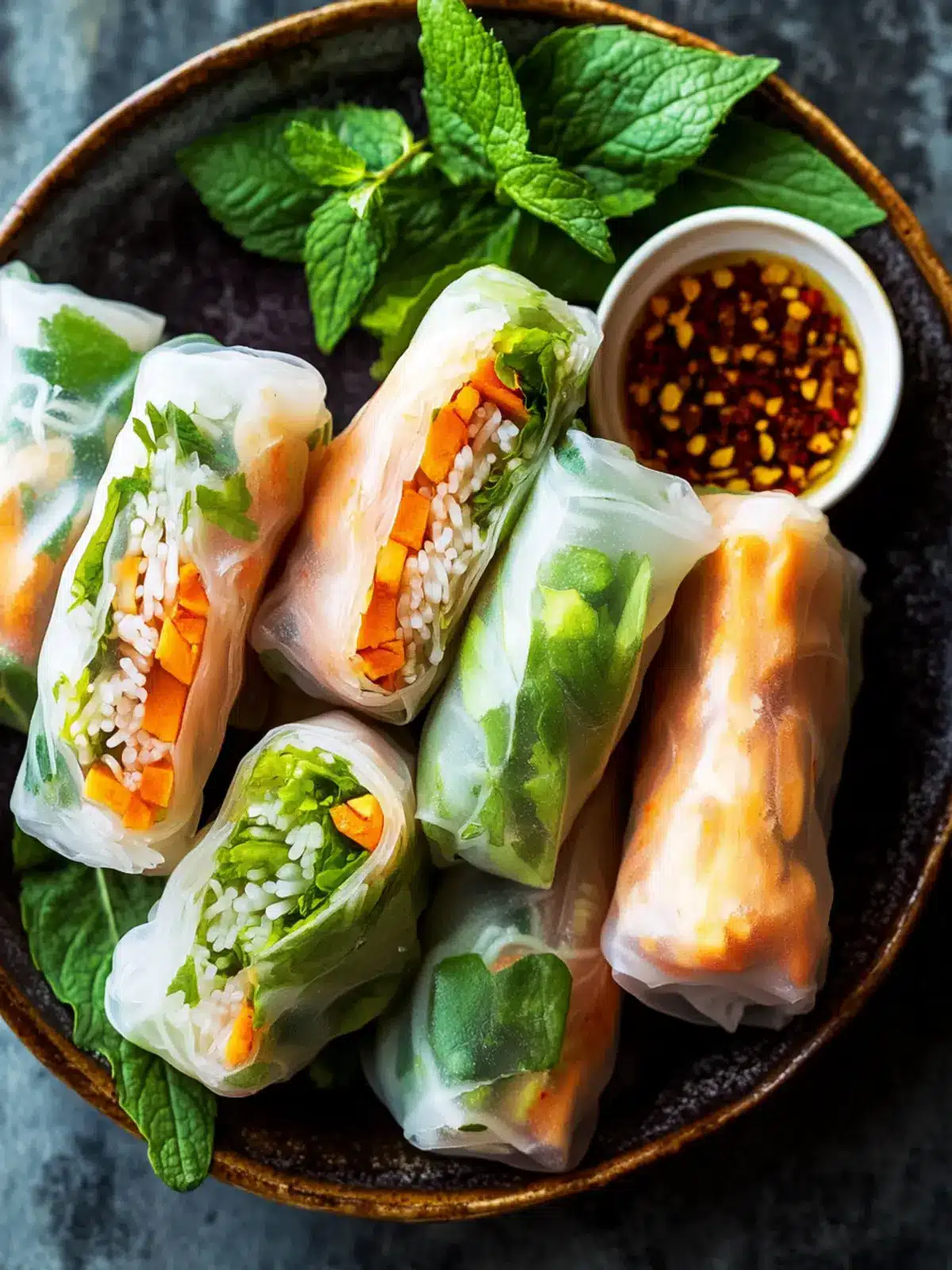 Vegetarian Vietnamese Spring Rolls (Goi Cuon Chay)