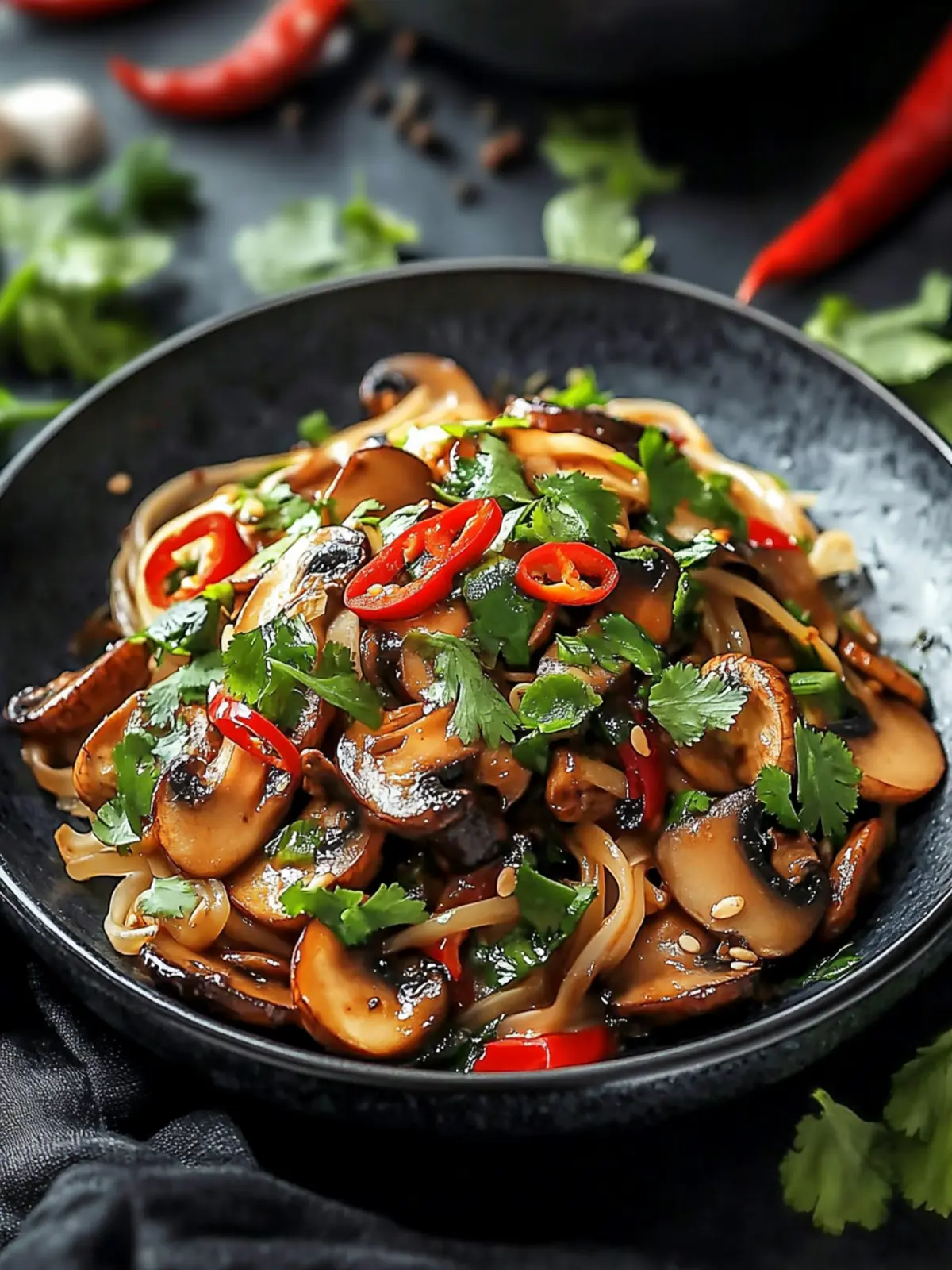 Spicy Indo-Chinese Chilli Mushroom Delight