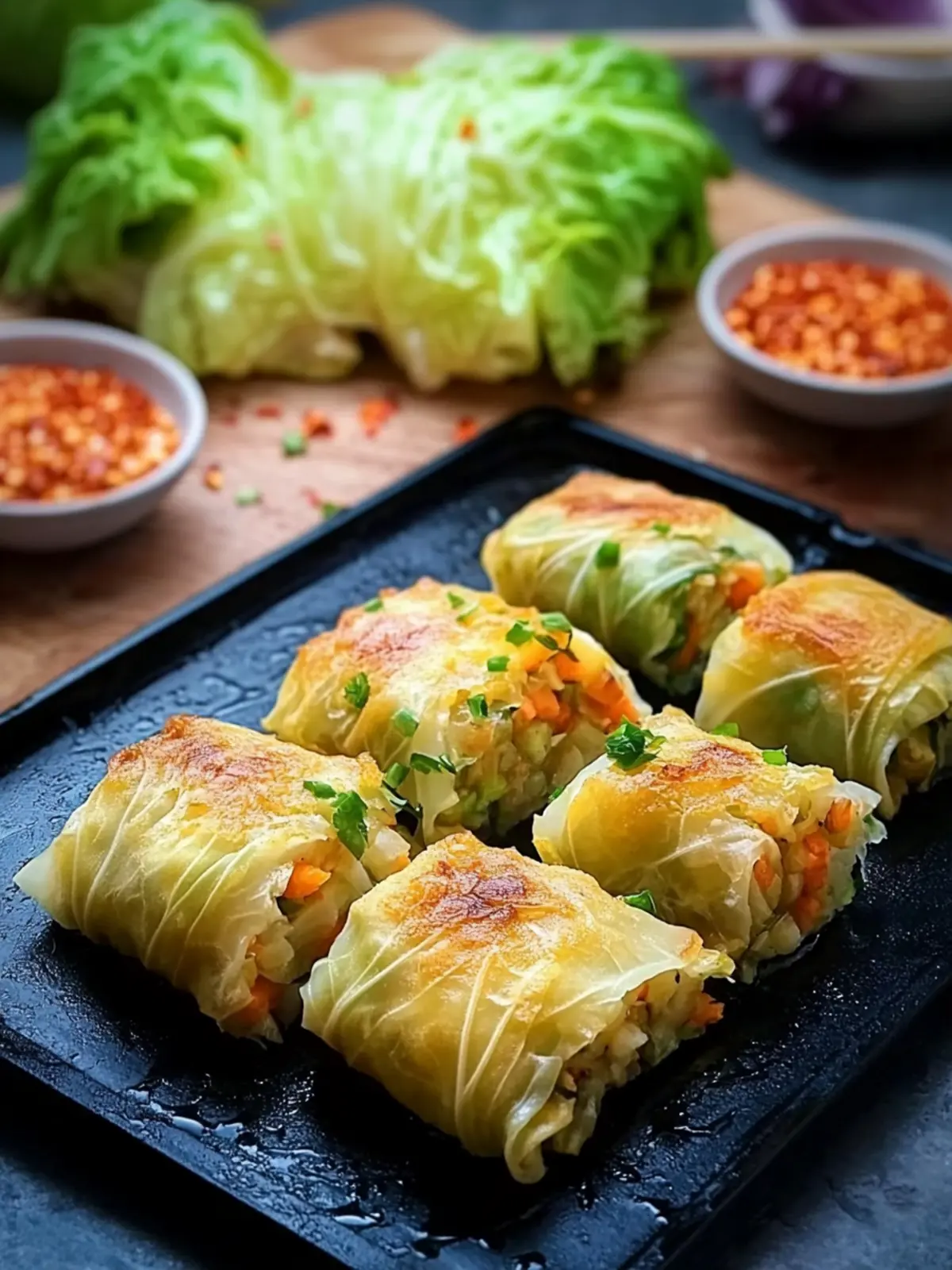 Crispy Chinese Cabbage Rolls with Flavor-Packed Filling 2 Crispy Chinese Cabbage Rolls with Potato-Vegetable Filling