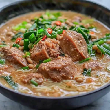 Pork Hock and Mung Beans with Vermicelli (Ginisang Monggo with Pata at Sotanghon)