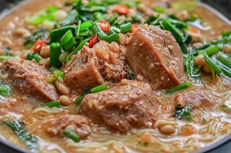 Pork Hock and Mung Beans with Vermicelli (Ginisang Monggo with Pata at Sotanghon)