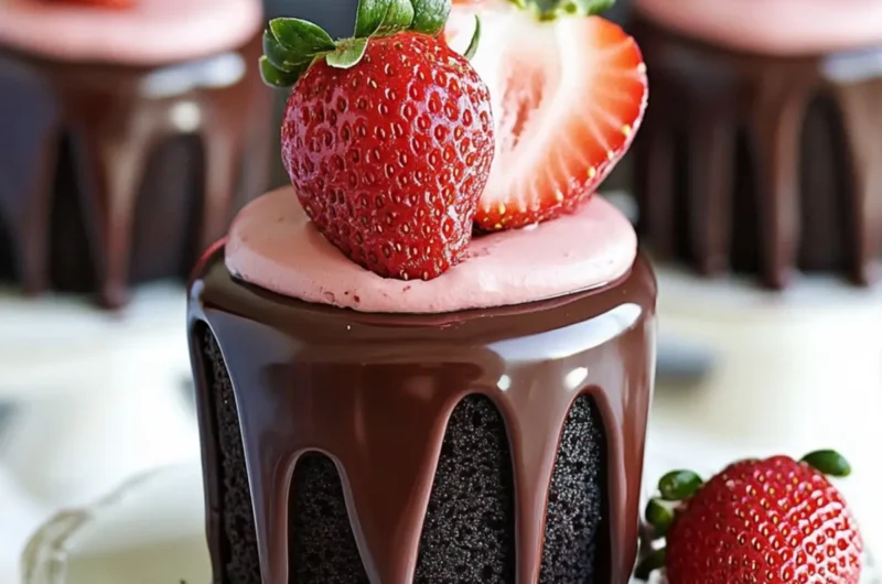 Chocolate-Covered Strawberry Mini Cakes