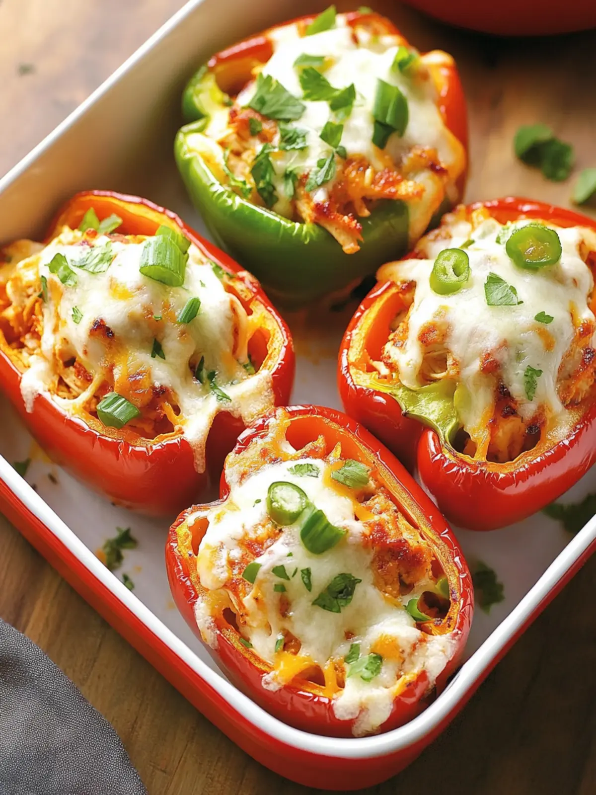 Buffalo Chicken-Stuffed Peppers