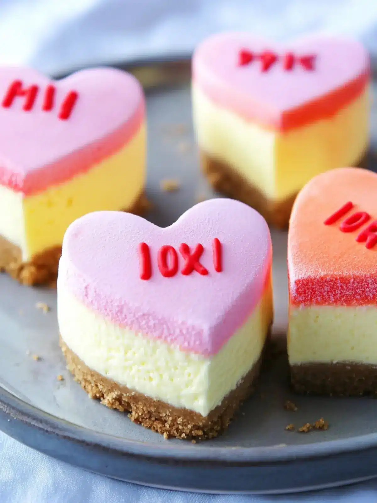 Customize Your Conversation Heart Cheesecakes for Valentine's Fun 2 Conversation Heart Cheesecakes