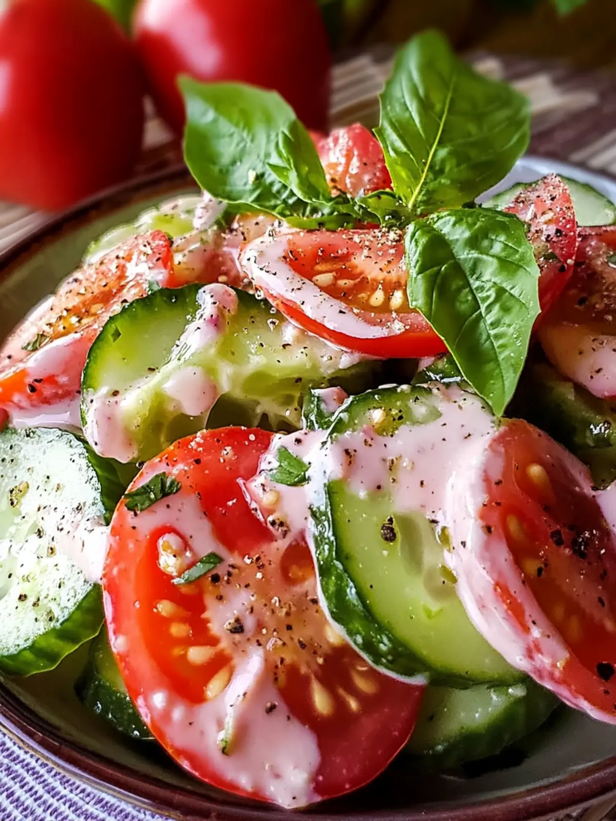 Creamy Cucumber and Tomato Salad