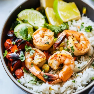 Shrimp Bowl with Cilantro Lime Rice