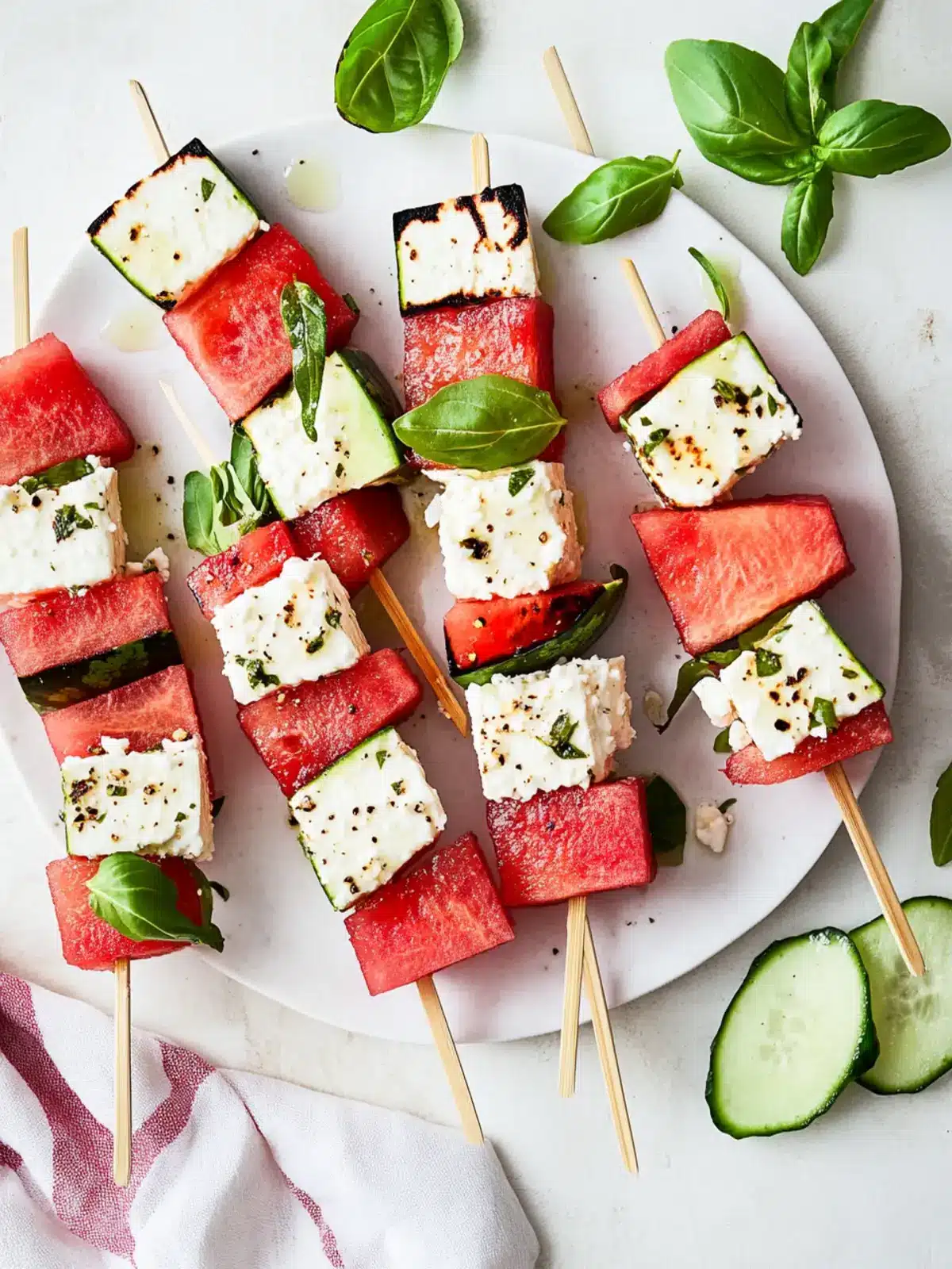 Watermelon Feta Skewers