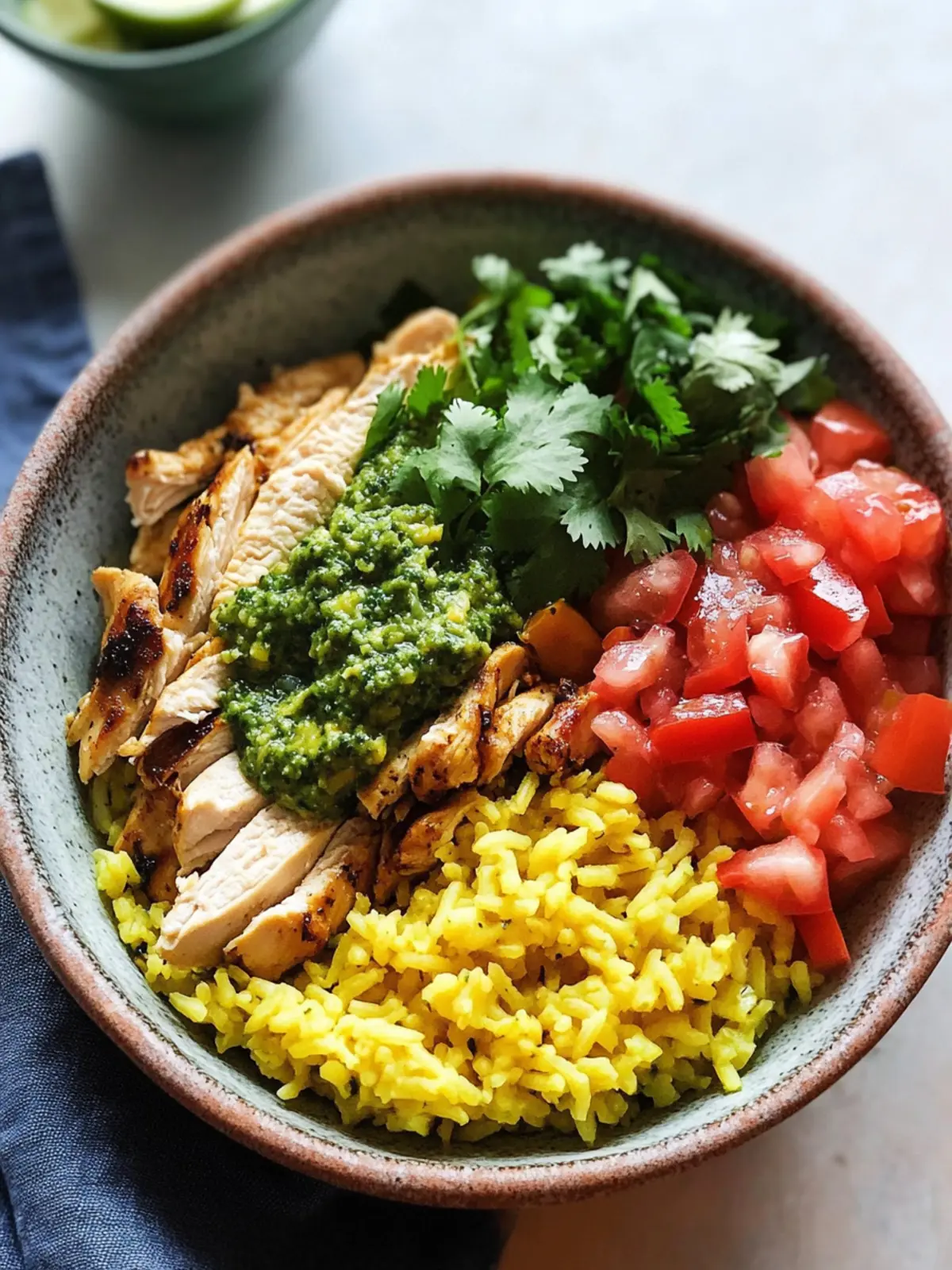 Crockpot Chicken Bowls with Yellow Rice & Cilantro Pesto Bliss 3 Crockpot Chicken Bowls with Yellow Rice and Cilantro Pesto