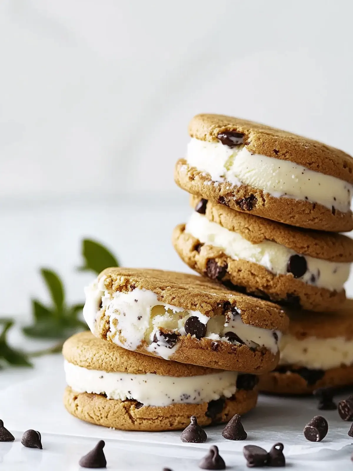 Delicious Chocolate Chip Ice Cream Sandwiches You’ll Love! 2 Chocolate Chip Ice Cream Sandwiches