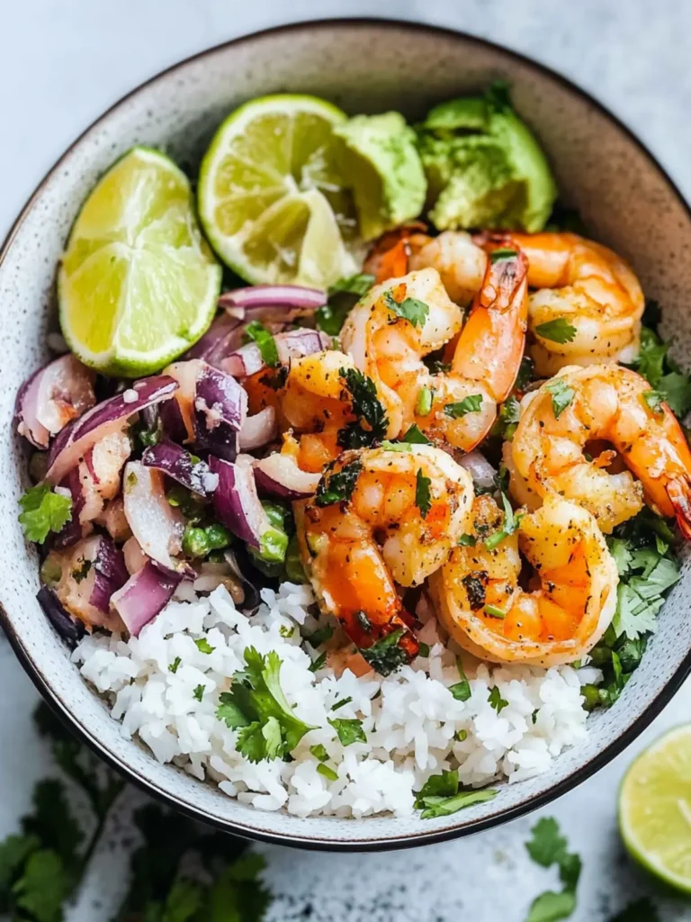 Delicious Shrimp Bowl with Cilantro Lime Rice You'll Love 3 Shrimp Bowl with Cilantro Lime Rice