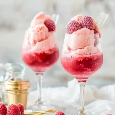 Raspberry Sorbet Pink Champagne Floats