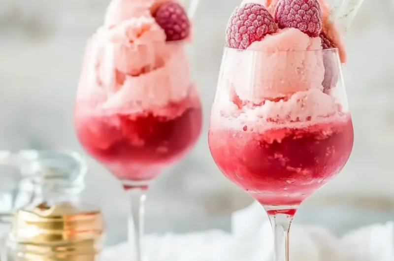 Raspberry Sorbet Pink Champagne Floats