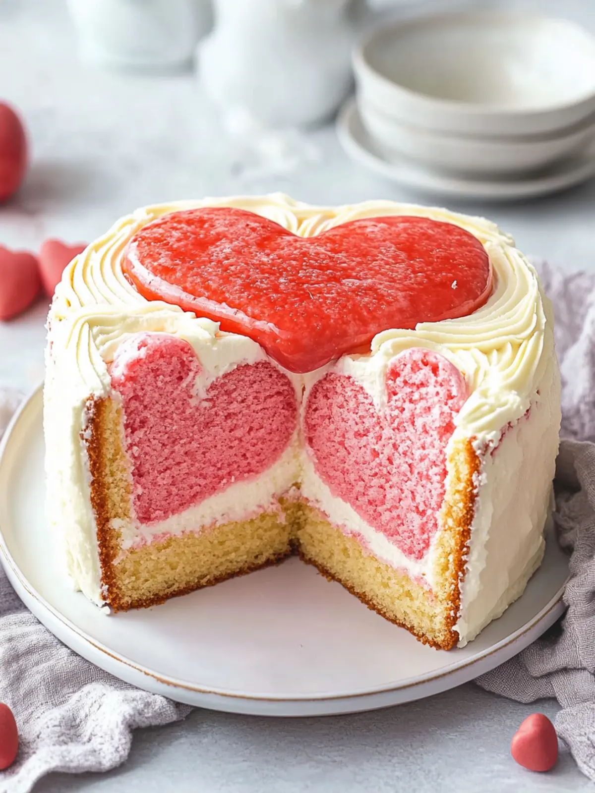 Decadent Heart Surprise Cake to Wow Your Loved Ones 3 Heart Surprise Cake