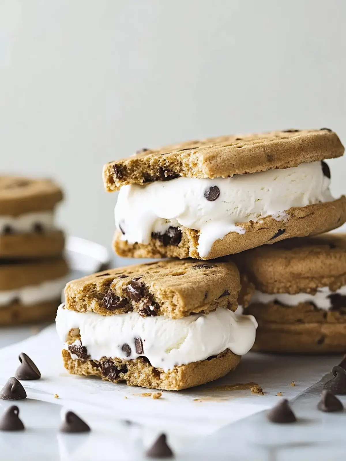 Delicious Chocolate Chip Ice Cream Sandwiches You’ll Love! 4 Chocolate Chip Ice Cream Sandwiches