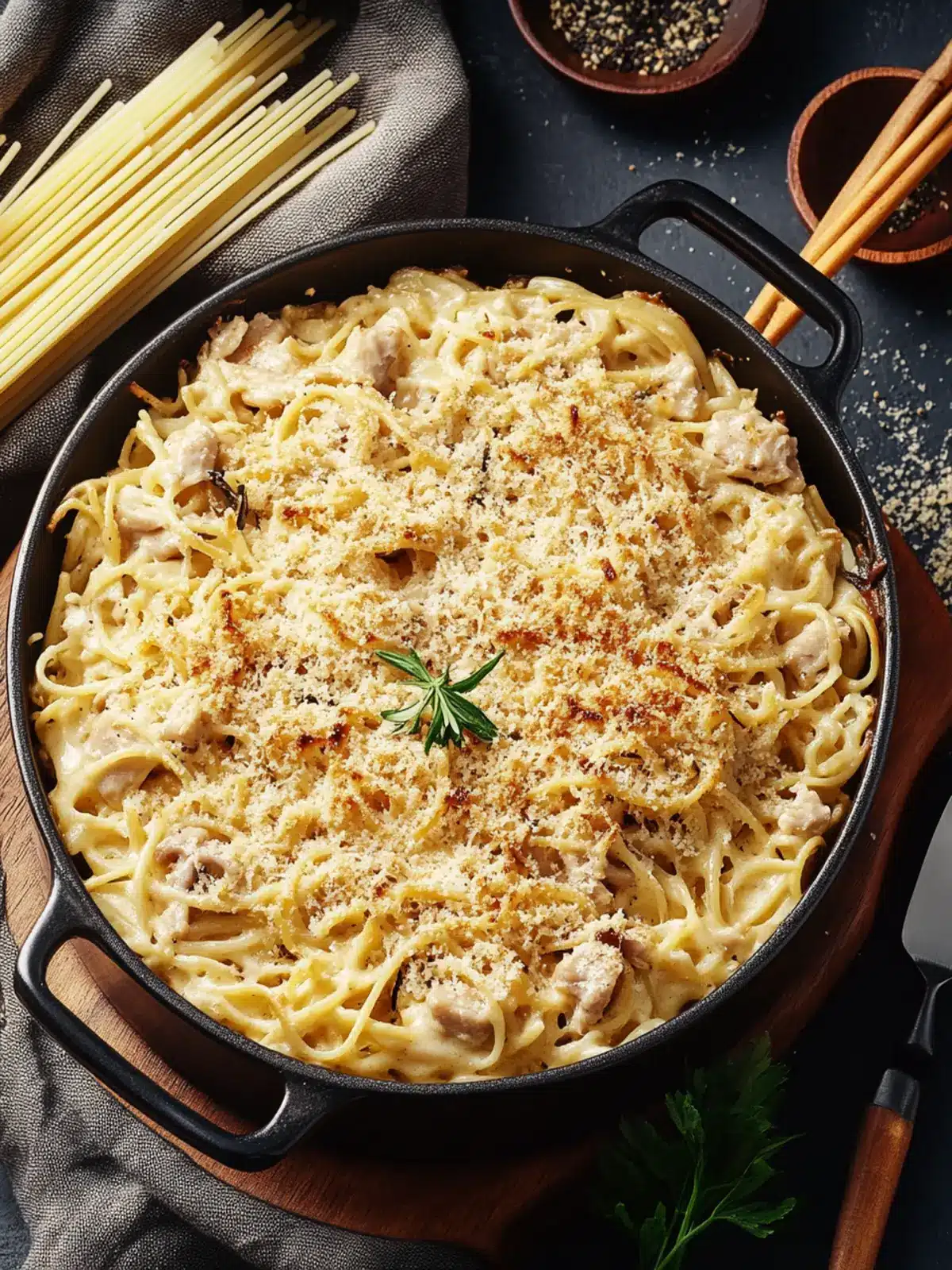 Turkey Tetrazzini (Creamy Turkey Pasta Bake)