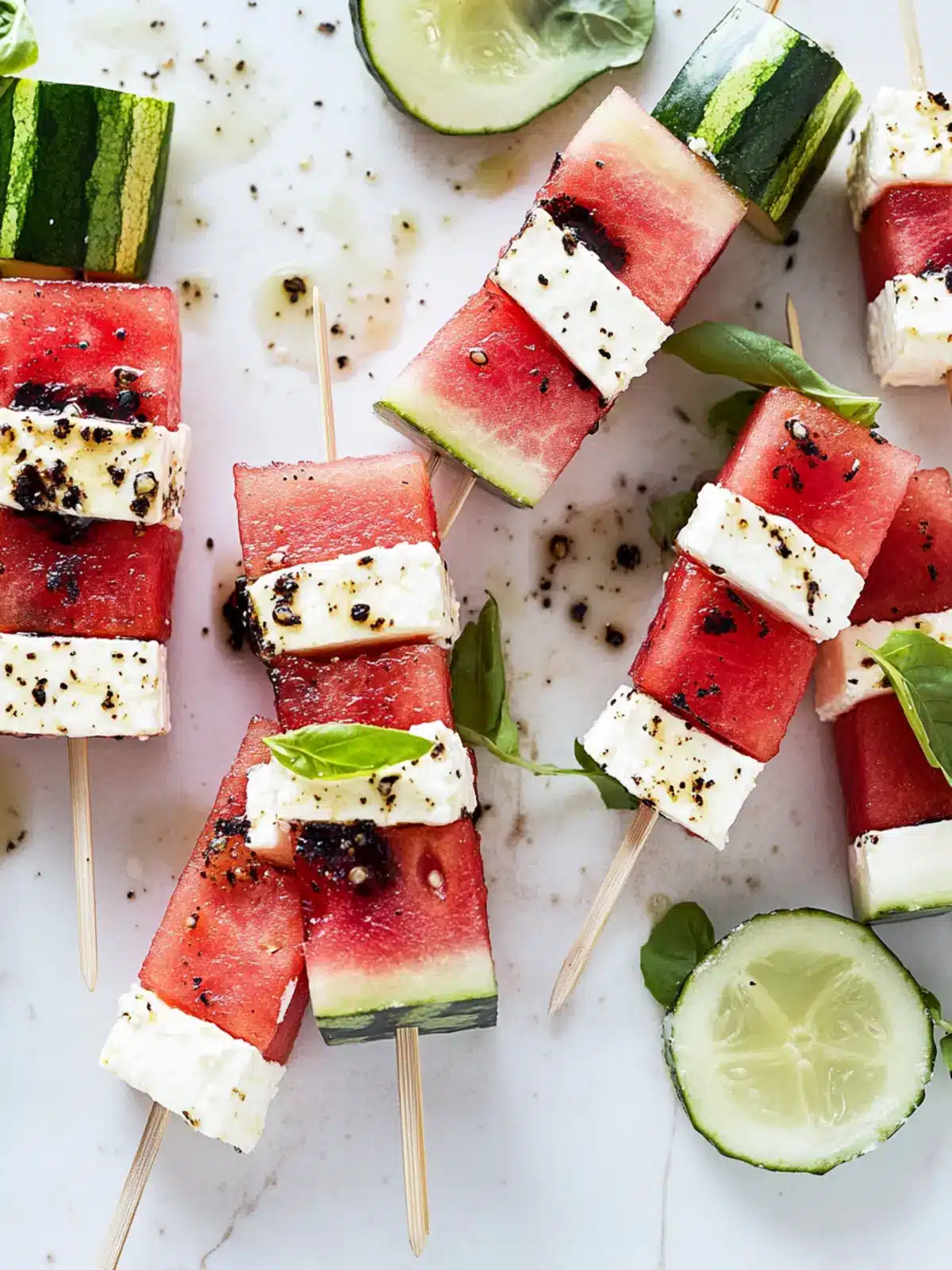 Watermelon Feta Skewers