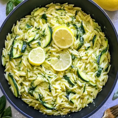 Lemon Orzo With Zucchini