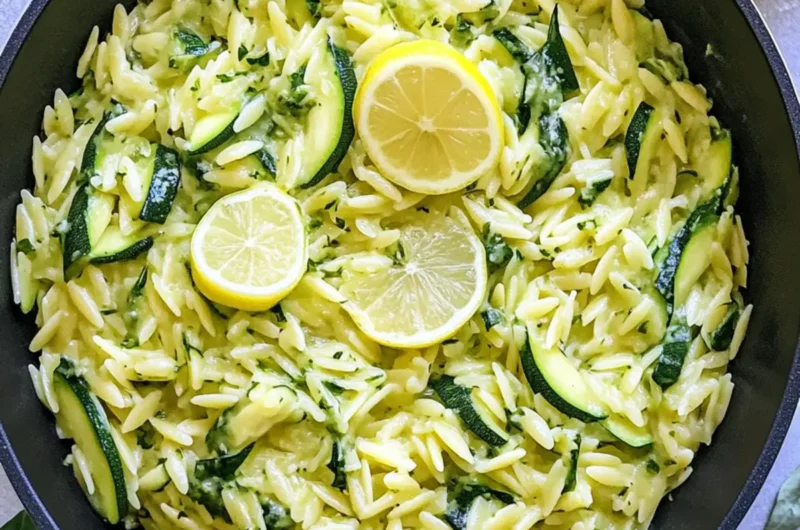 Lemon Orzo With Zucchini