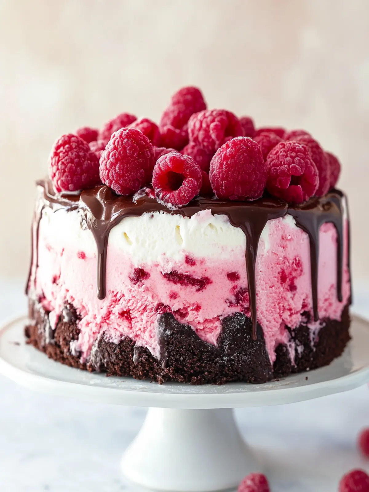 Chocolate Raspberry Ice Cream Cake {gluten-free}