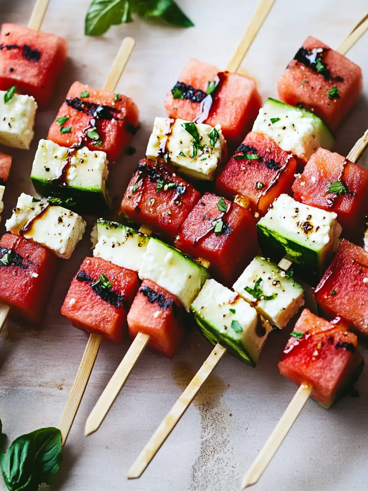 Watermelon Feta Skewers
