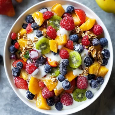 Easy Breakfast Fruit Salad with Honey Yogurt Dressing Delight