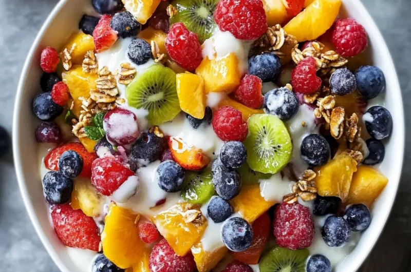 Easy Breakfast Fruit Salad with Honey Yogurt Dressing Delight