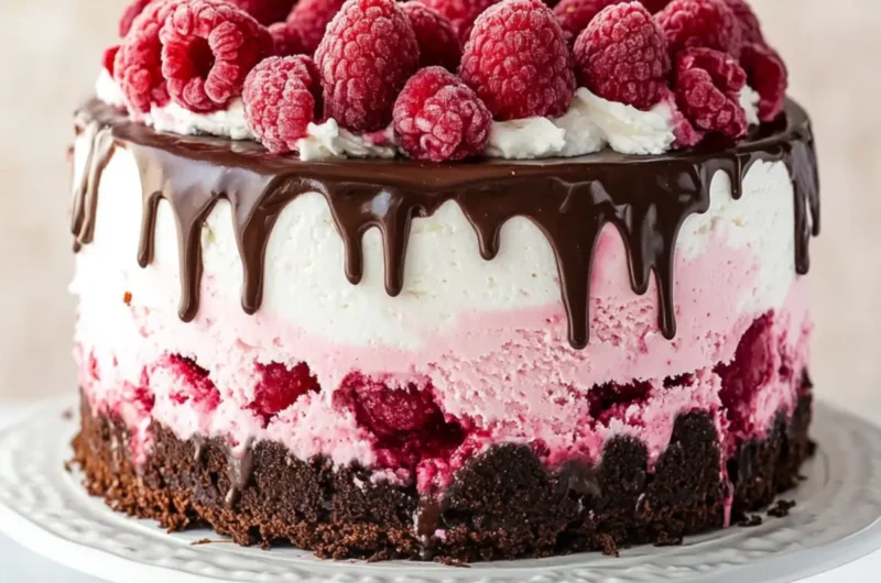 Chocolate Raspberry Ice Cream Cake {gluten-free}