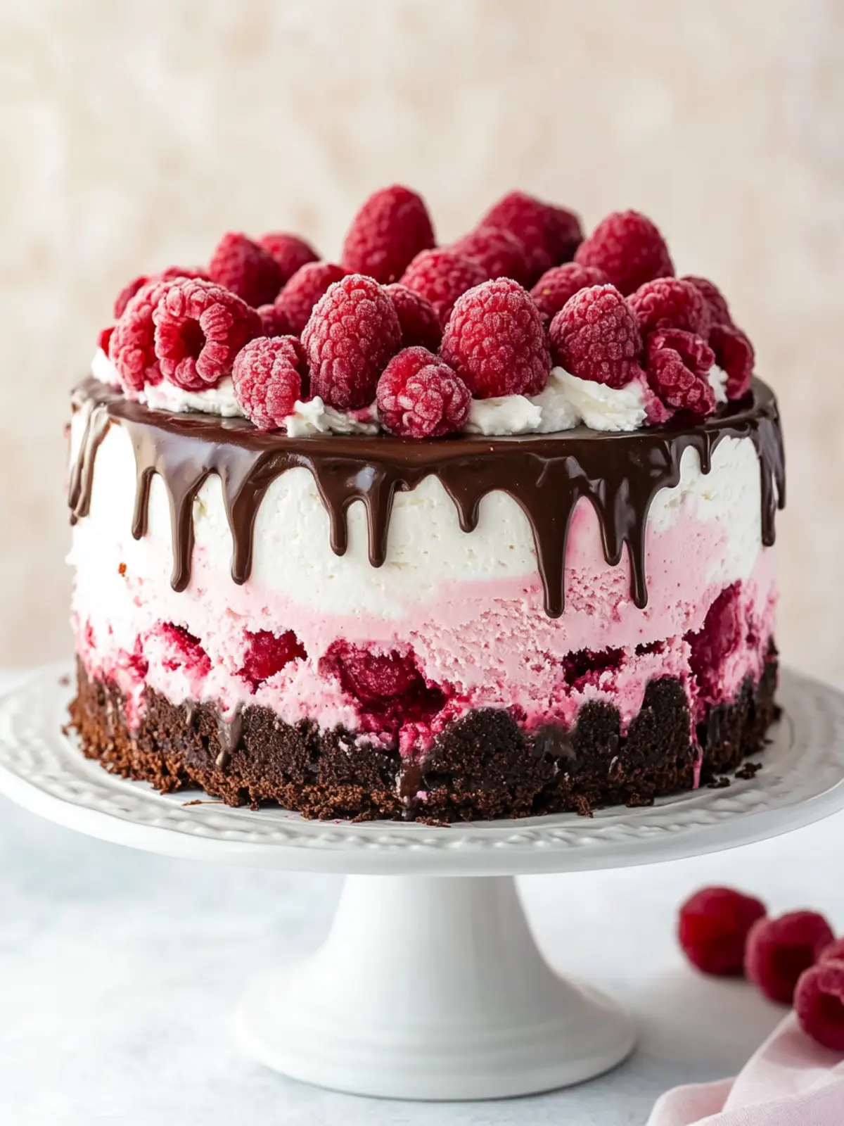Chocolate Raspberry Ice Cream Cake {gluten-free}