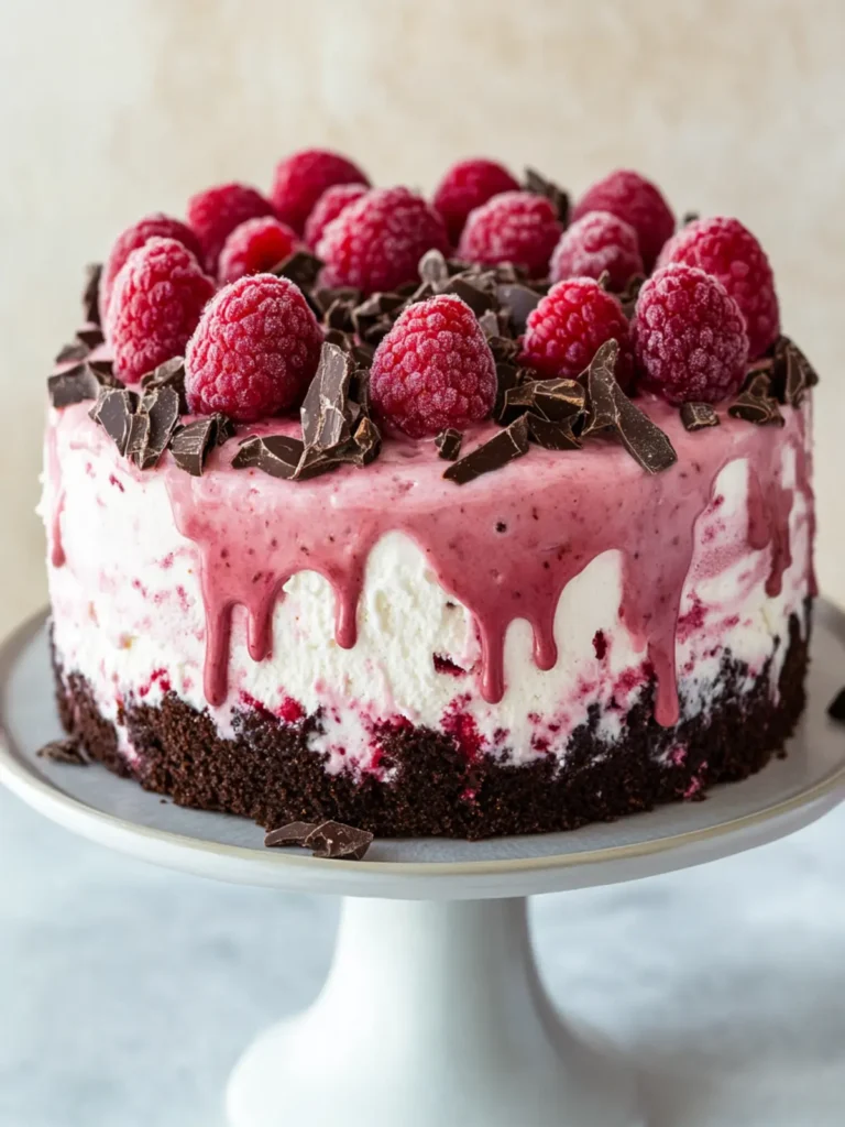 Chocolate Raspberry Ice Cream Cake {gluten-free}