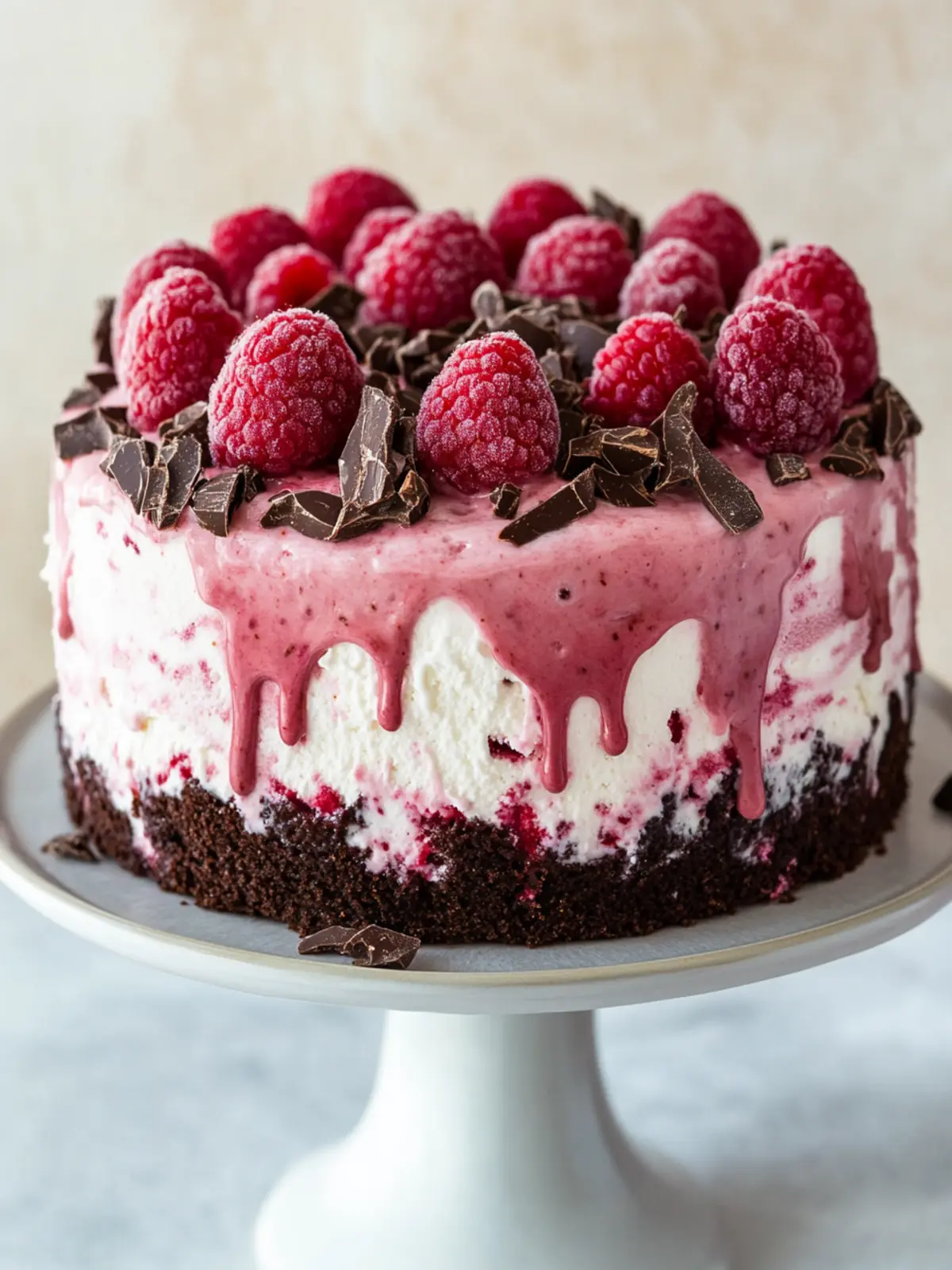 Chocolate Raspberry Ice Cream Cake {gluten-free}