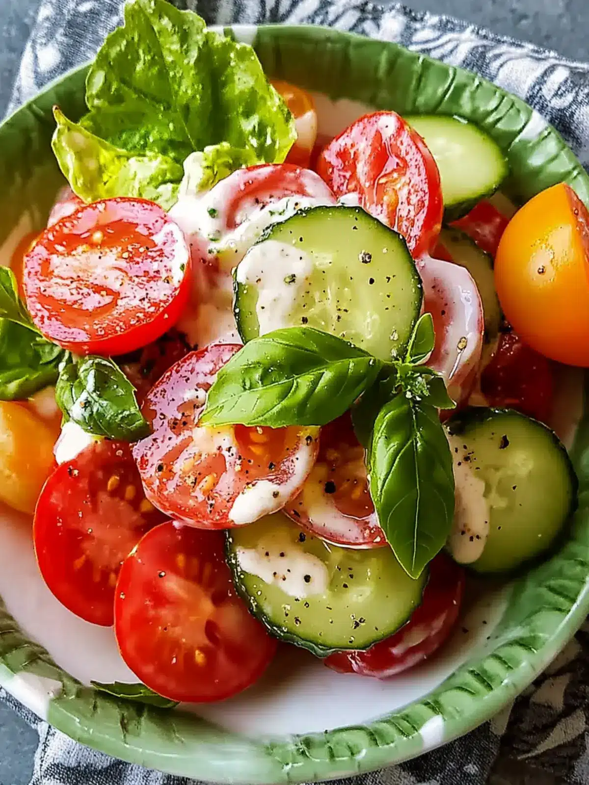 Creamy Cucumber and Tomato Salad