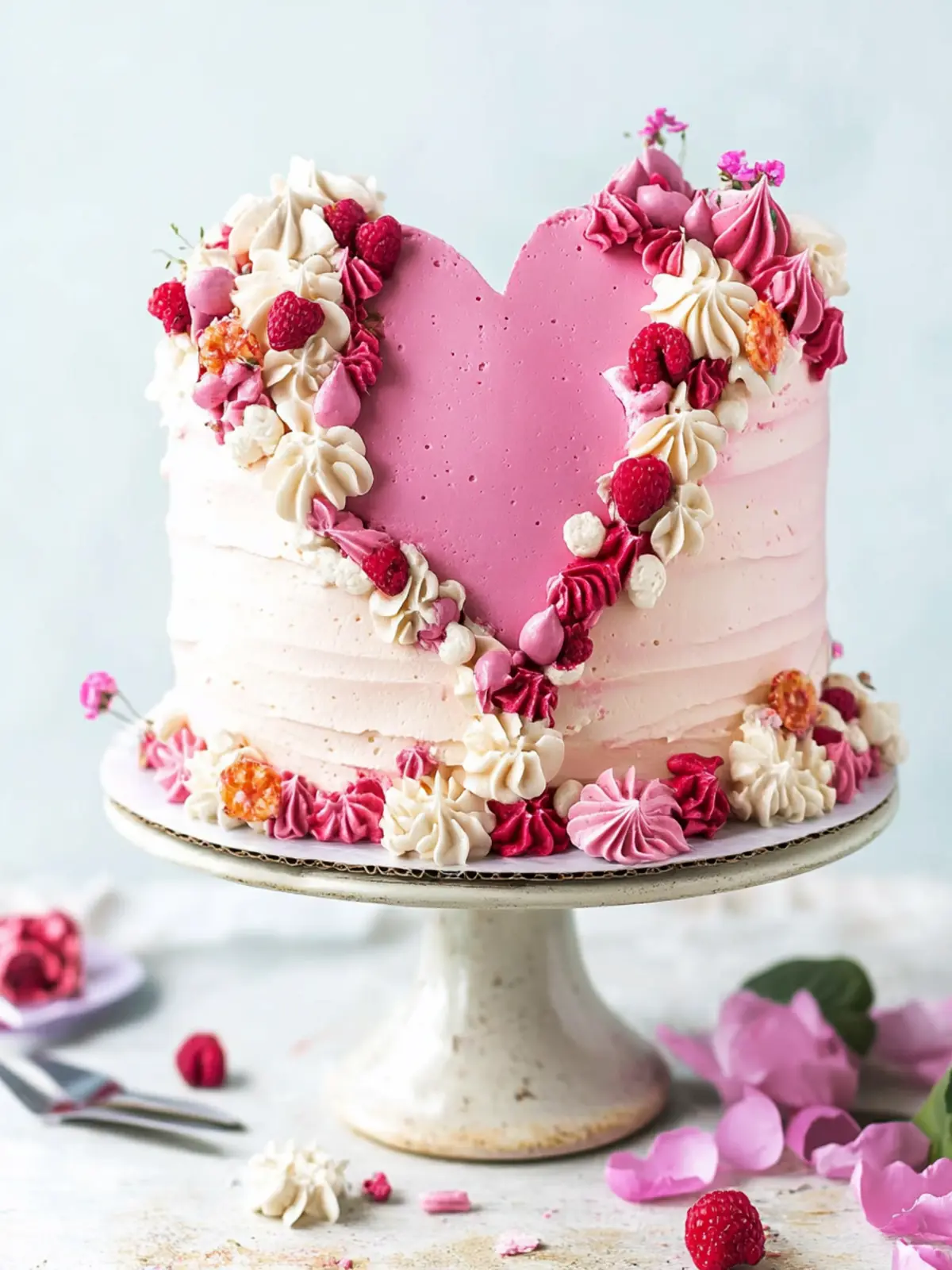 Cascading Heart Cake