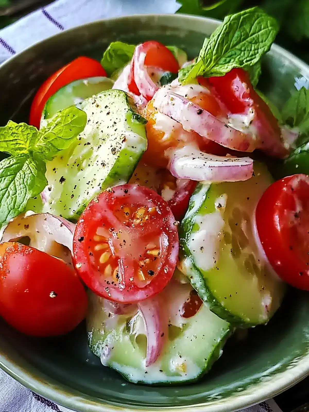Creamy Cucumber and Tomato Salad