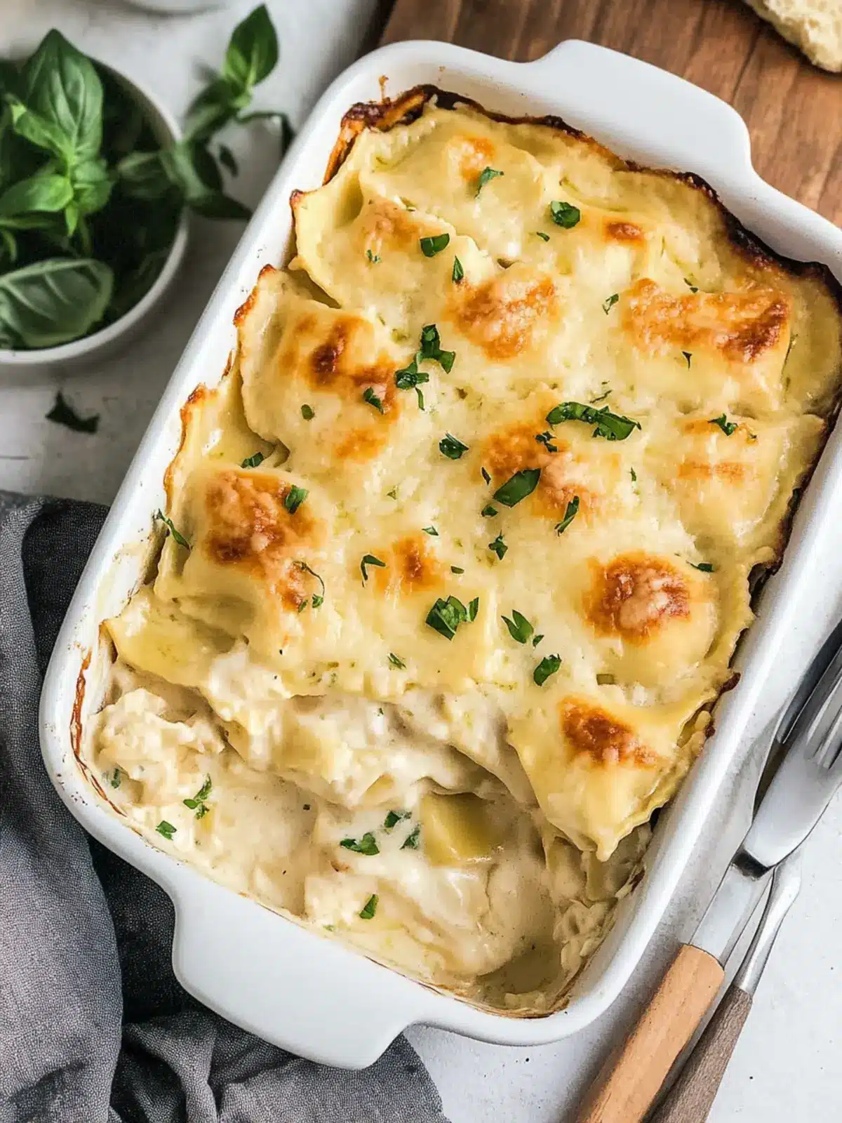 Creamy Chicken Alfredo Baked Ravioli in Just 30 Minutes 3 Chicken Alfredo Baked Ravioli