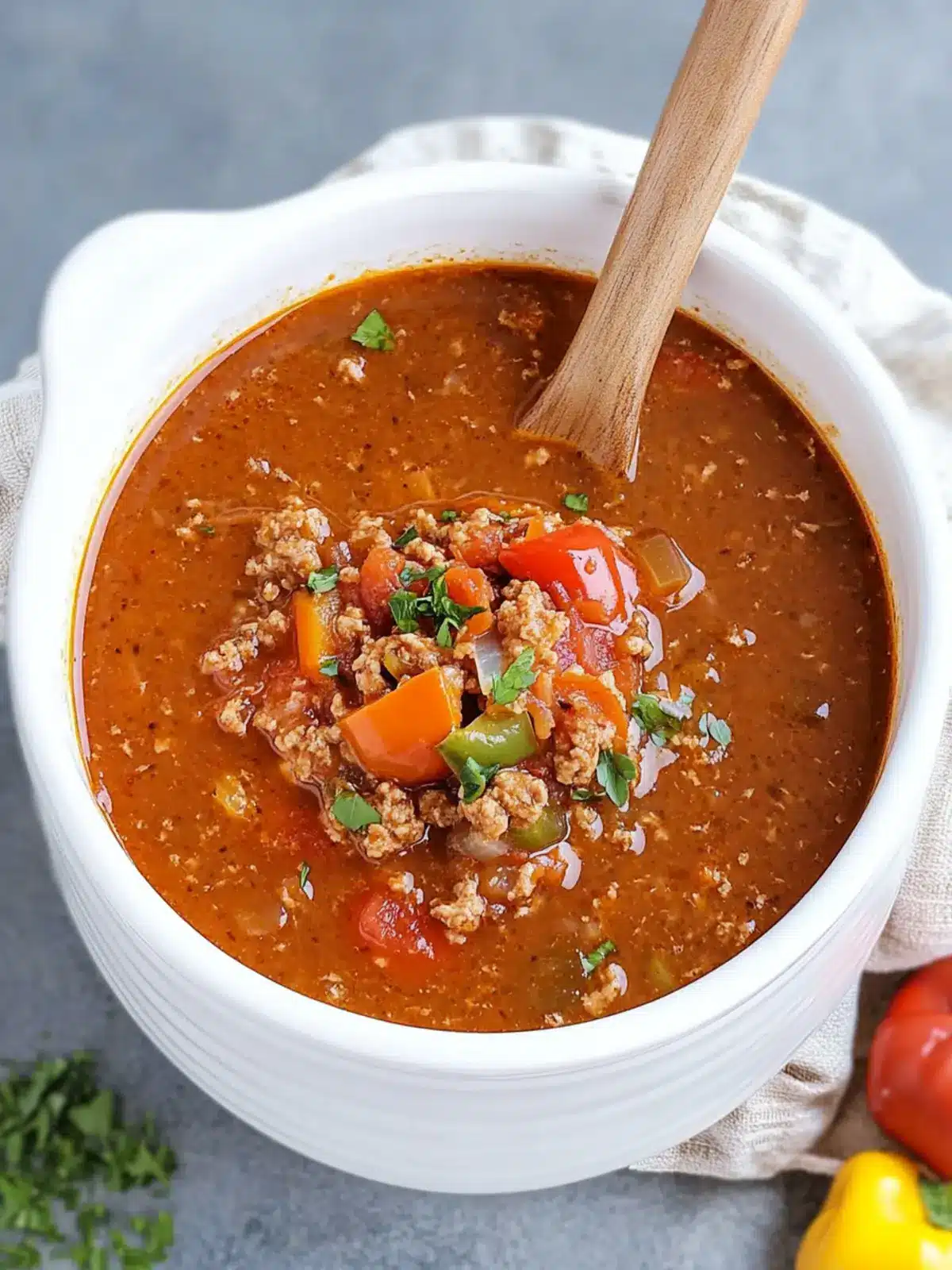 Crockpot Stuffed Pepper Soup: Easy Comfort in Every Bowl 2 Crockpot Stuffed Pepper Soup