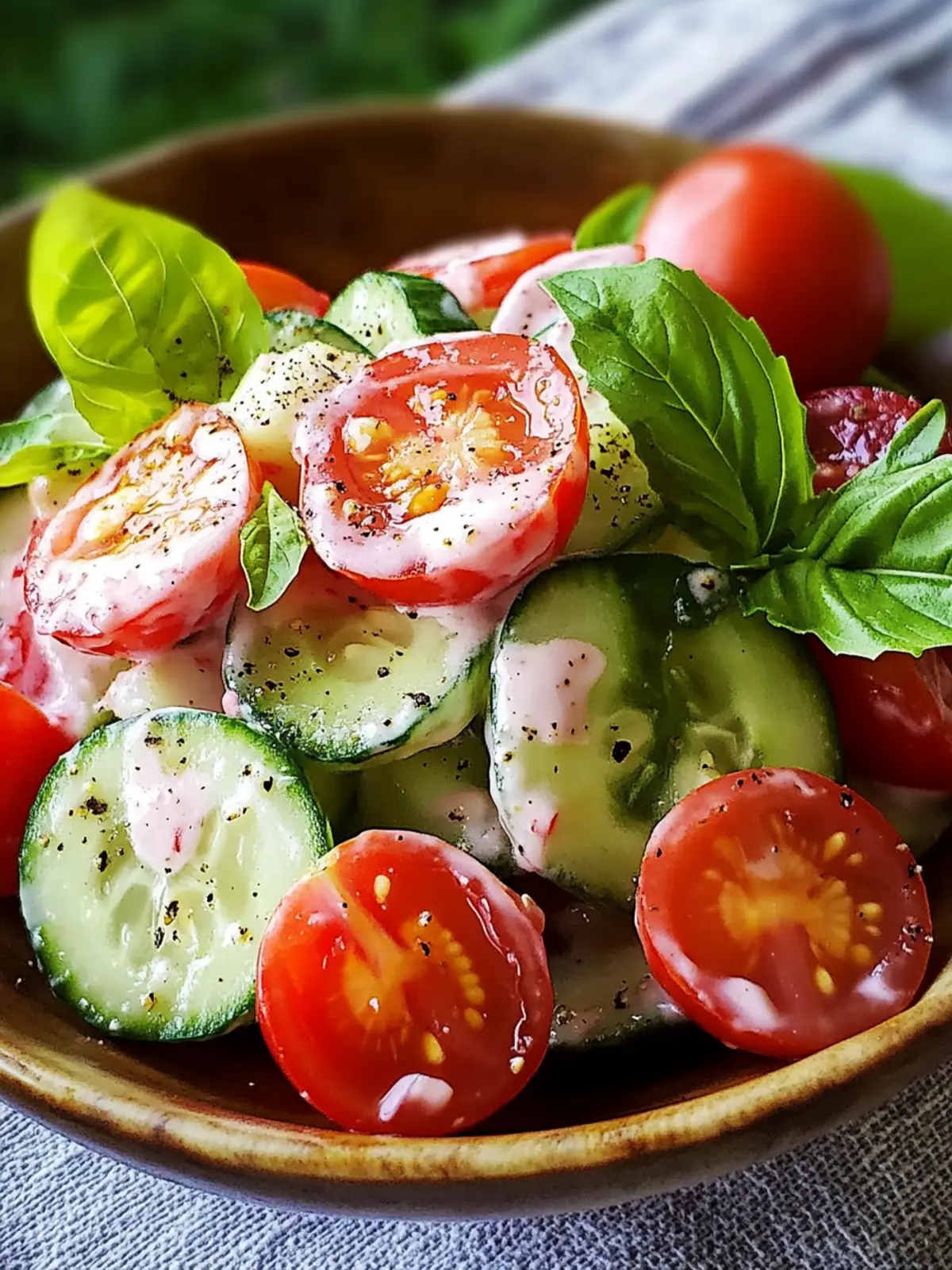 Creamy Cucumber and Tomato Salad