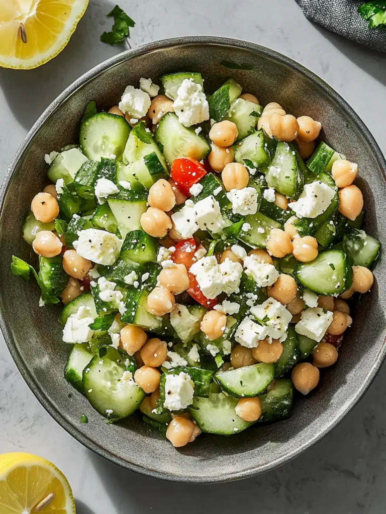 Fresh Cucumber Chickpea Salad with Feta & Lemon Delight 3 Cucumber Chickpea Salad with Feta & Lemon