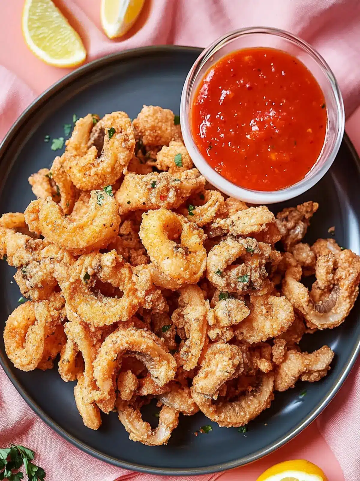 Mushroom Calamari with Spicy Marinara: A Vegan Delight 5 Mushroom “Calamari” with Spicy Marinara