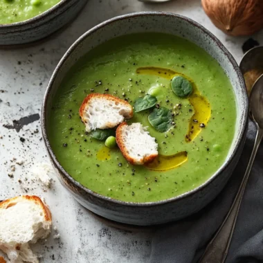 Chestnut Spinach And Green Pea Soup