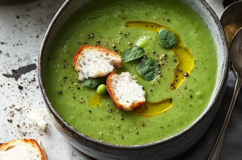 Chestnut Spinach And Green Pea Soup