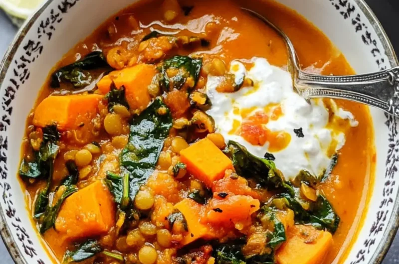Red Curry Sweet Potato Lentil Soup