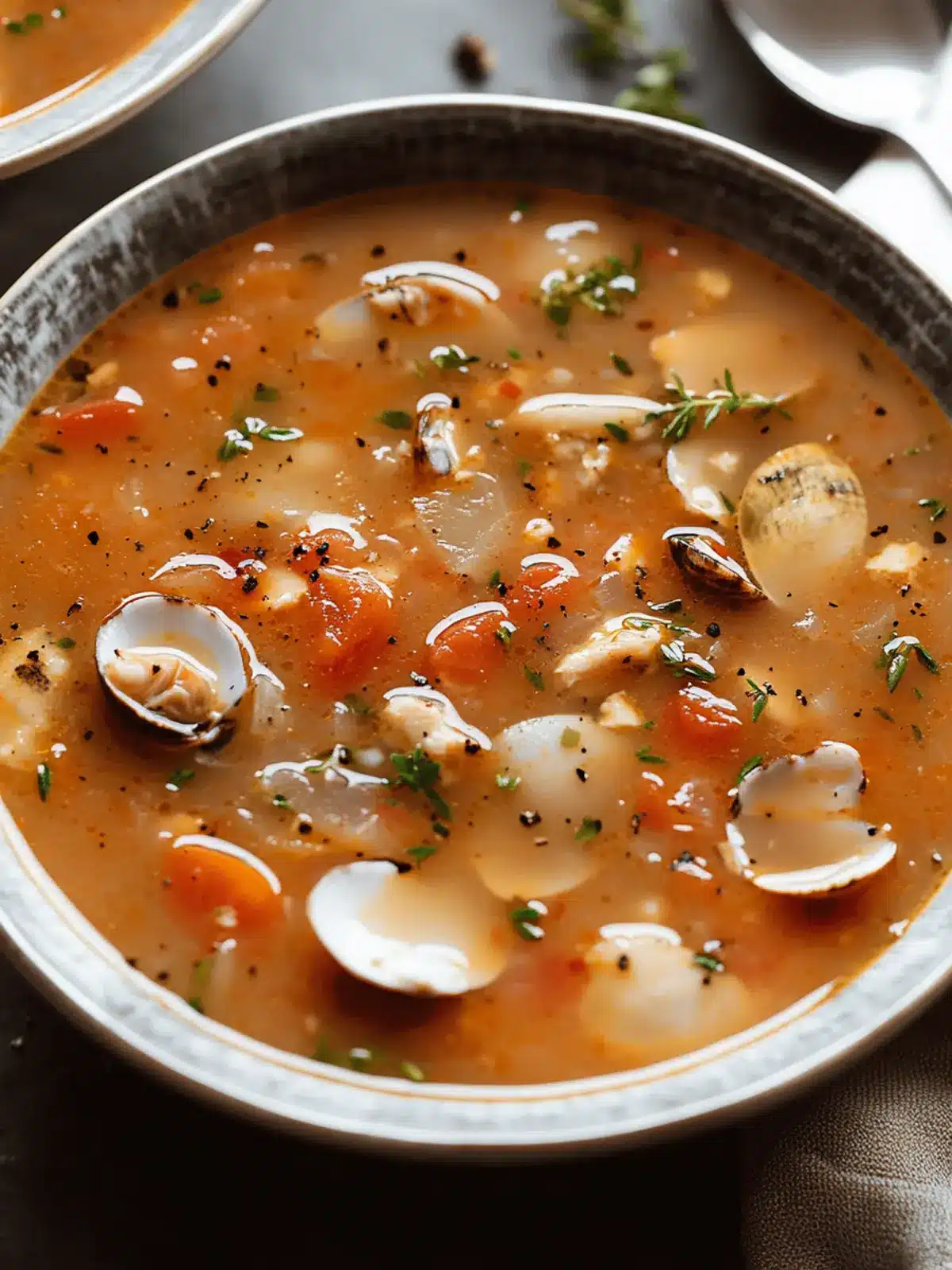 Savory Manhattan Clam Chowder: Comfort in Every Bowl 4 Manhattan Clam Chowder (Tomato Based Clam Soup)