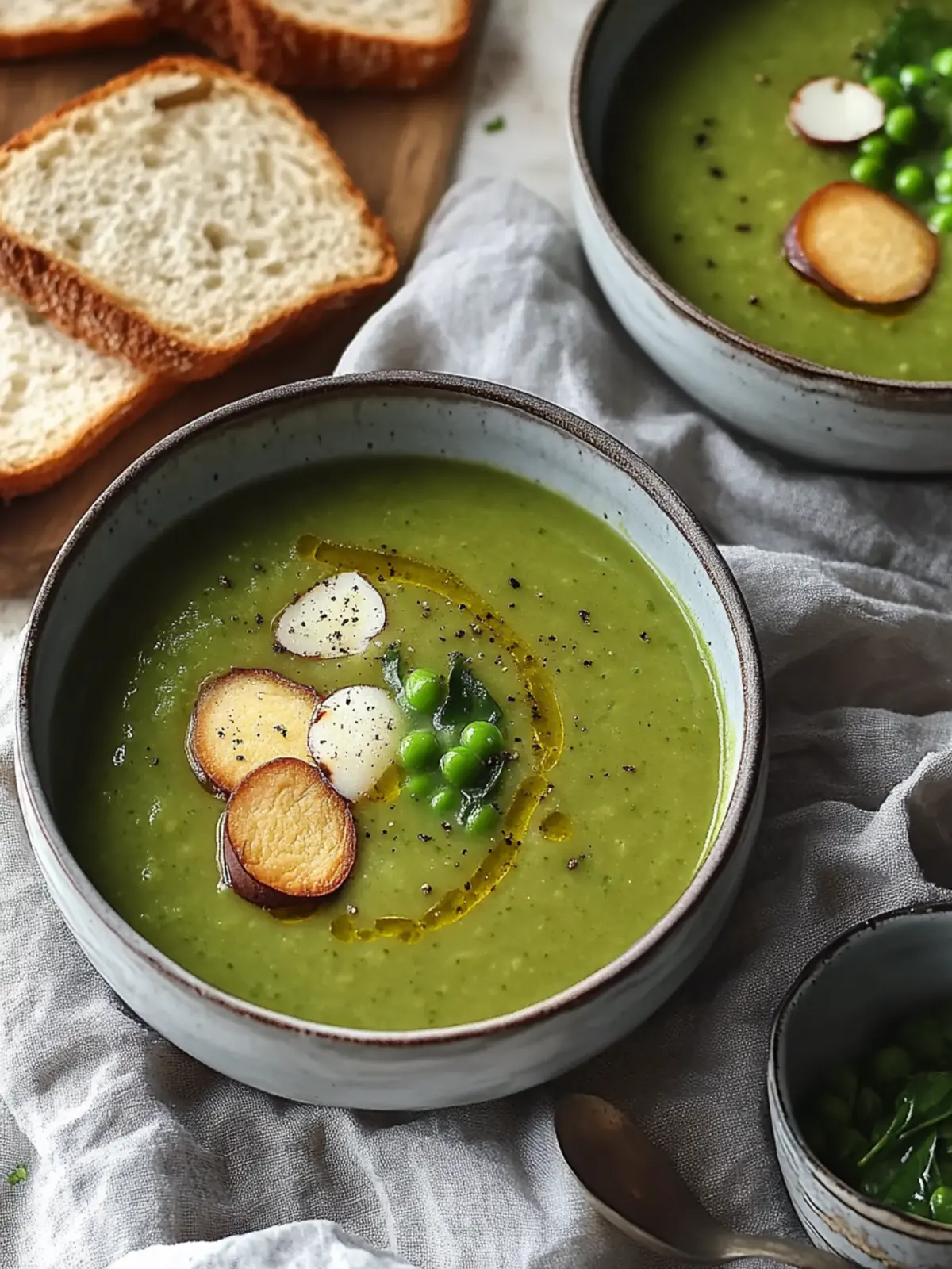 Chestnut Spinach And Green Pea Soup